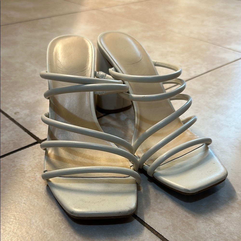Nine West White Strappy Heels